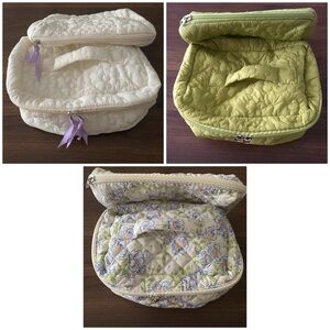 6pk Quilted Cosmetic Bag with Zipper Closure